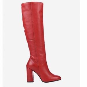 Red Leather Knee High Bagatt Boots
